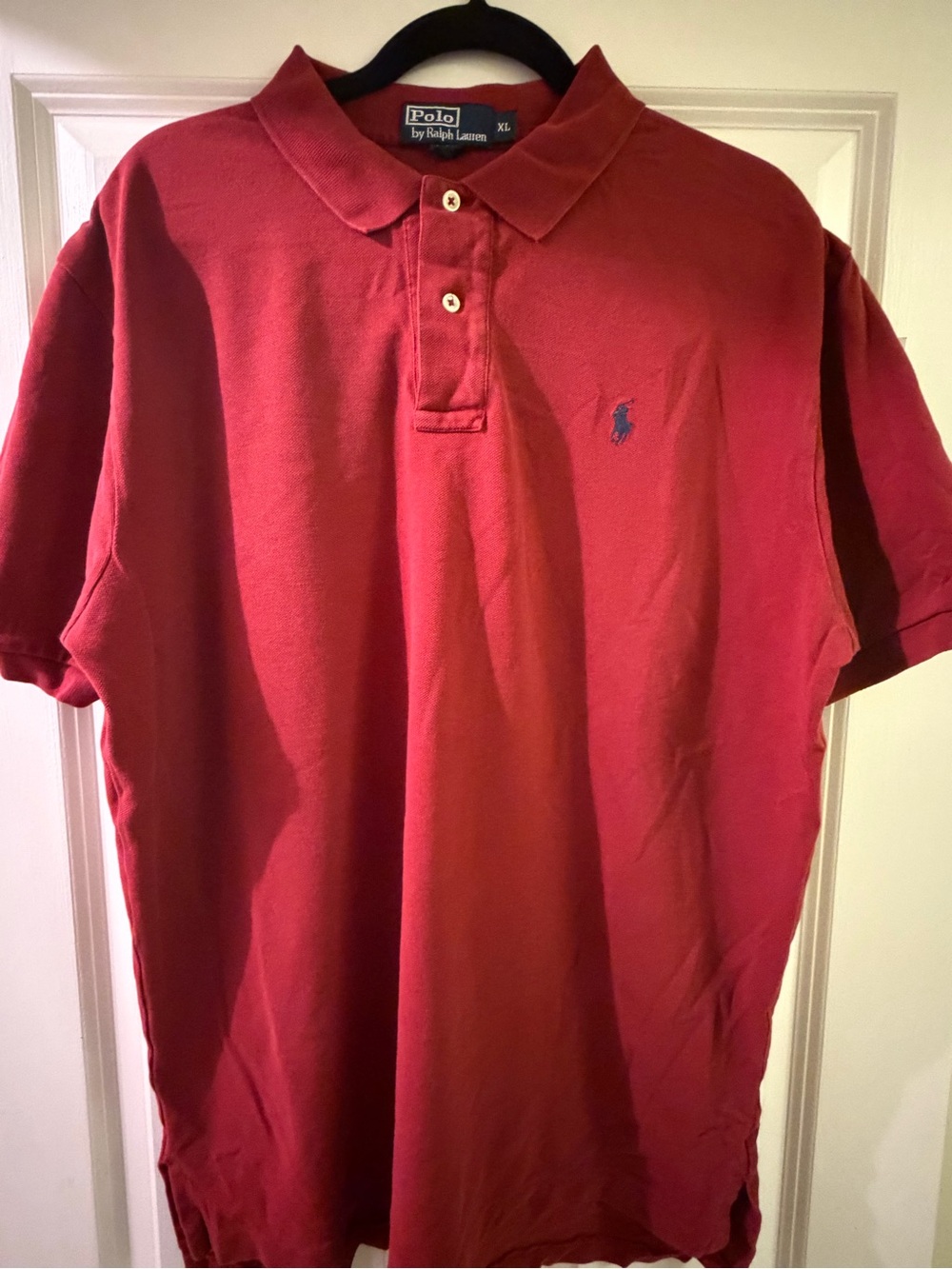Polo by Ralph Lauren Men's Burgundy Short-Sleeve Polo with Navy Pony